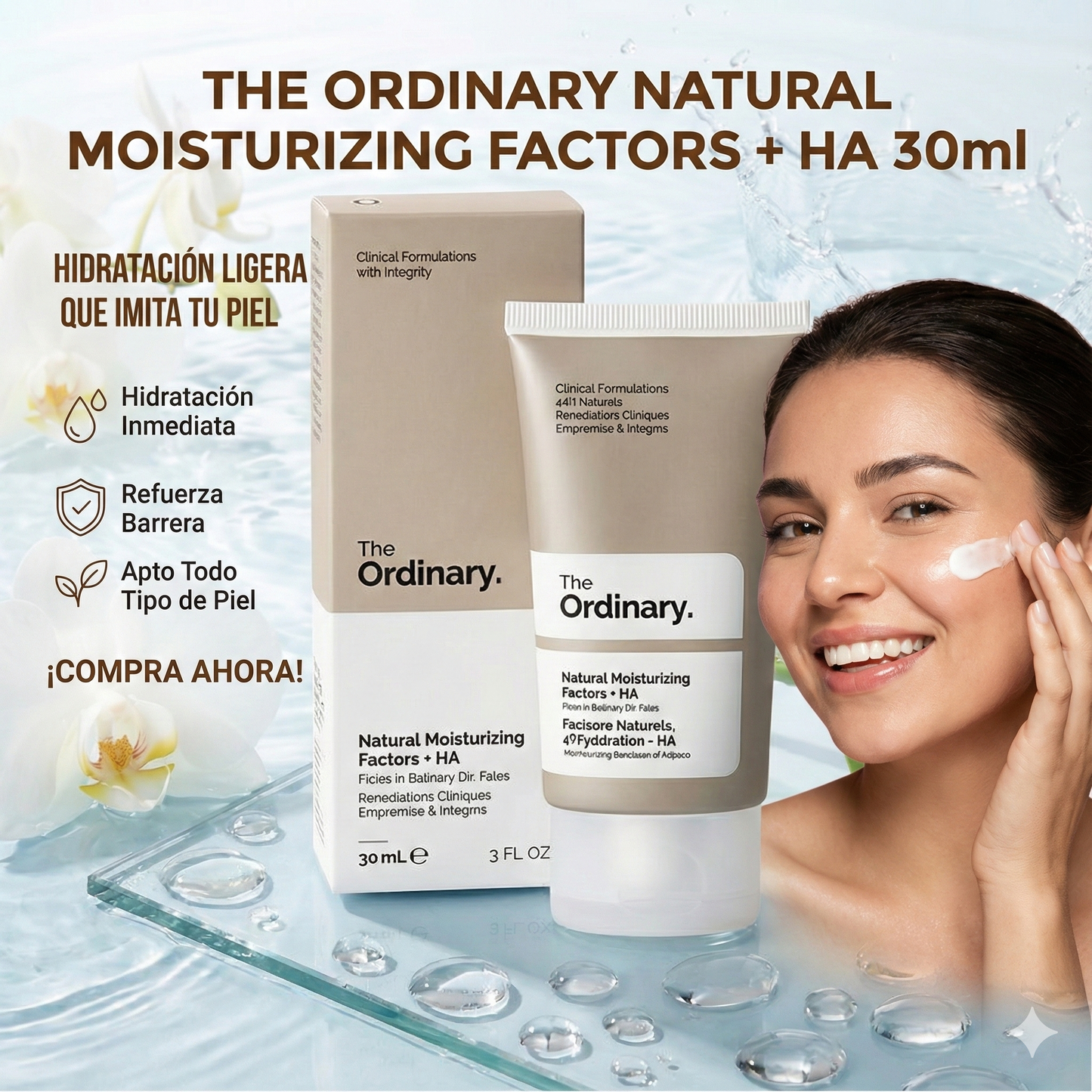 Crema Hidratante Natural Moisturizing Factors + HA 30 ml - The ordinary